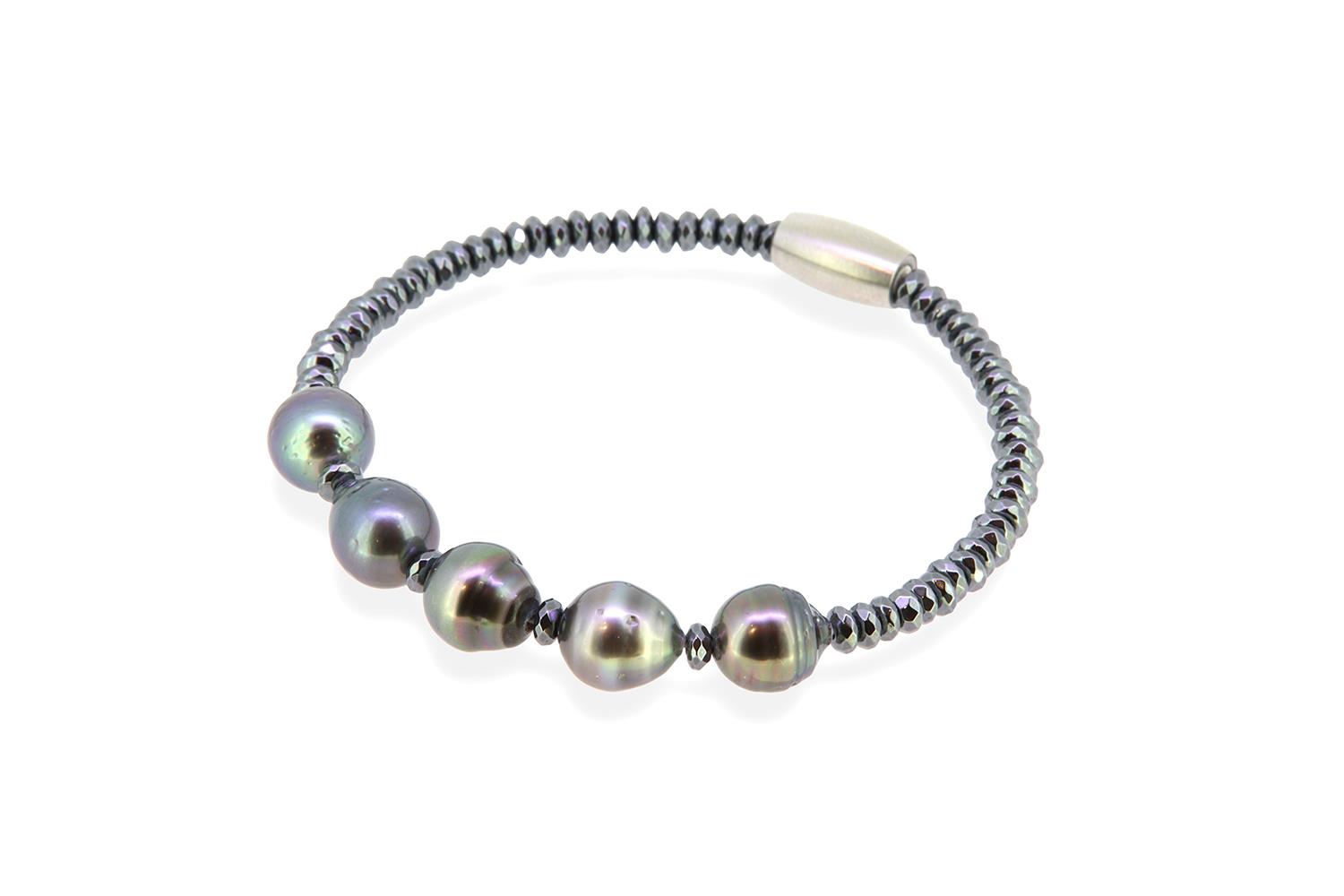 Armband Burotu Hämatin Tahitiperlen - Monika Seitter - 525seit09-5