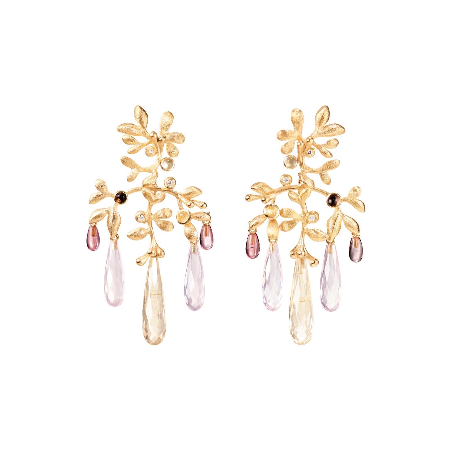 Ohrringe Gipsy klein Rutilquarz 18K Gelbgold - Ole Lynggaard - A3252-402