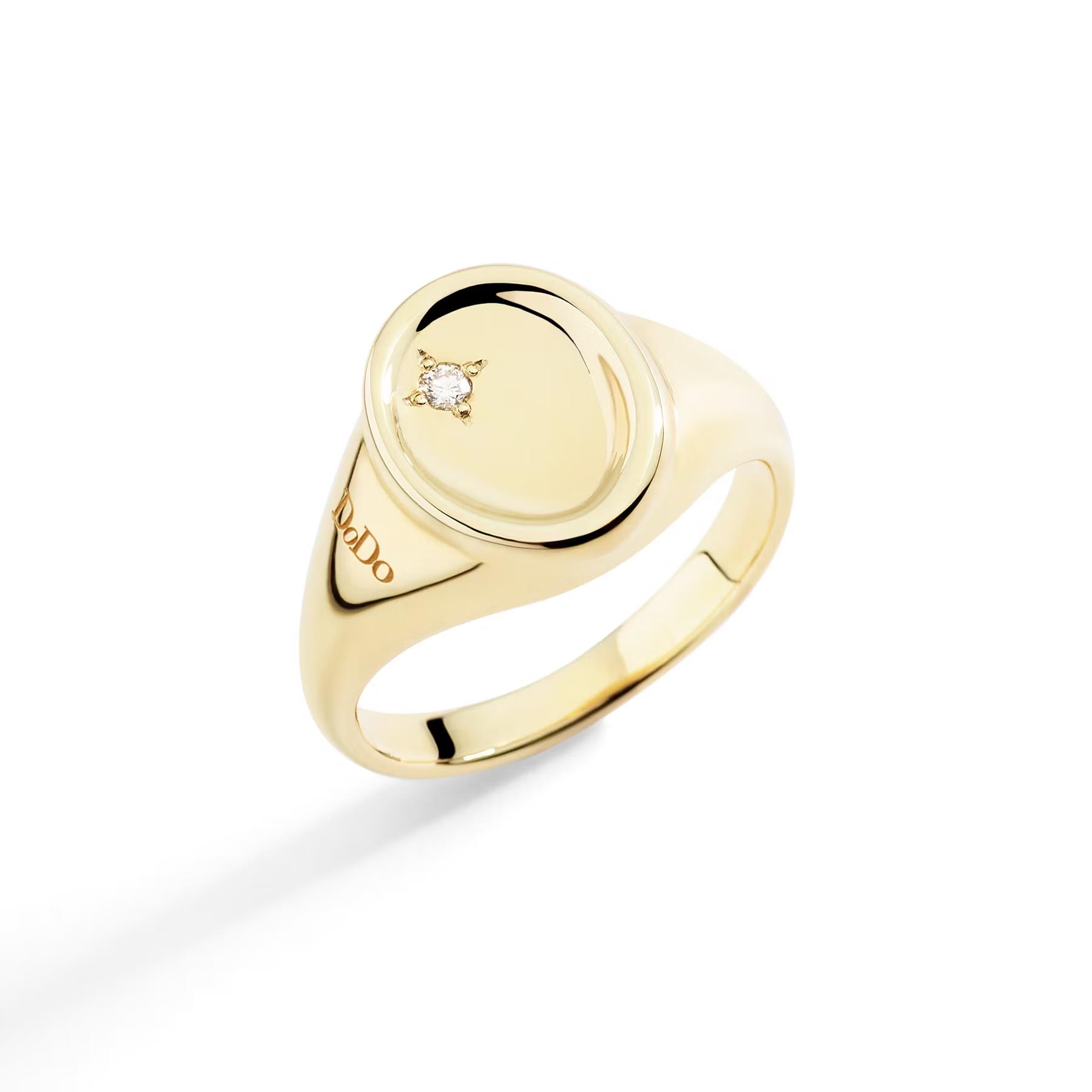 Ring Sigillo 9K Gelbgold Diamant - Dodo - DAC5000SIGNEDB09G
