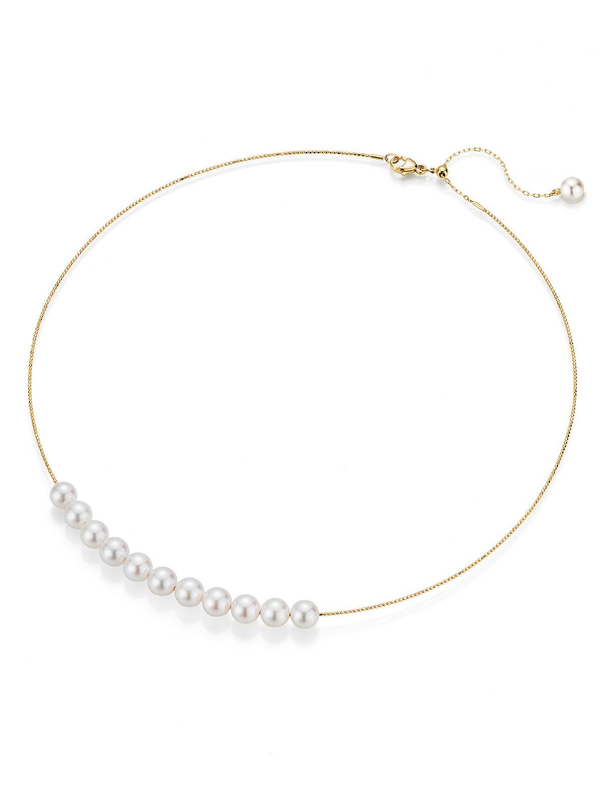 Halsreif 18K Gelbgold Akoyaperlen - Yana Nesper - NB12