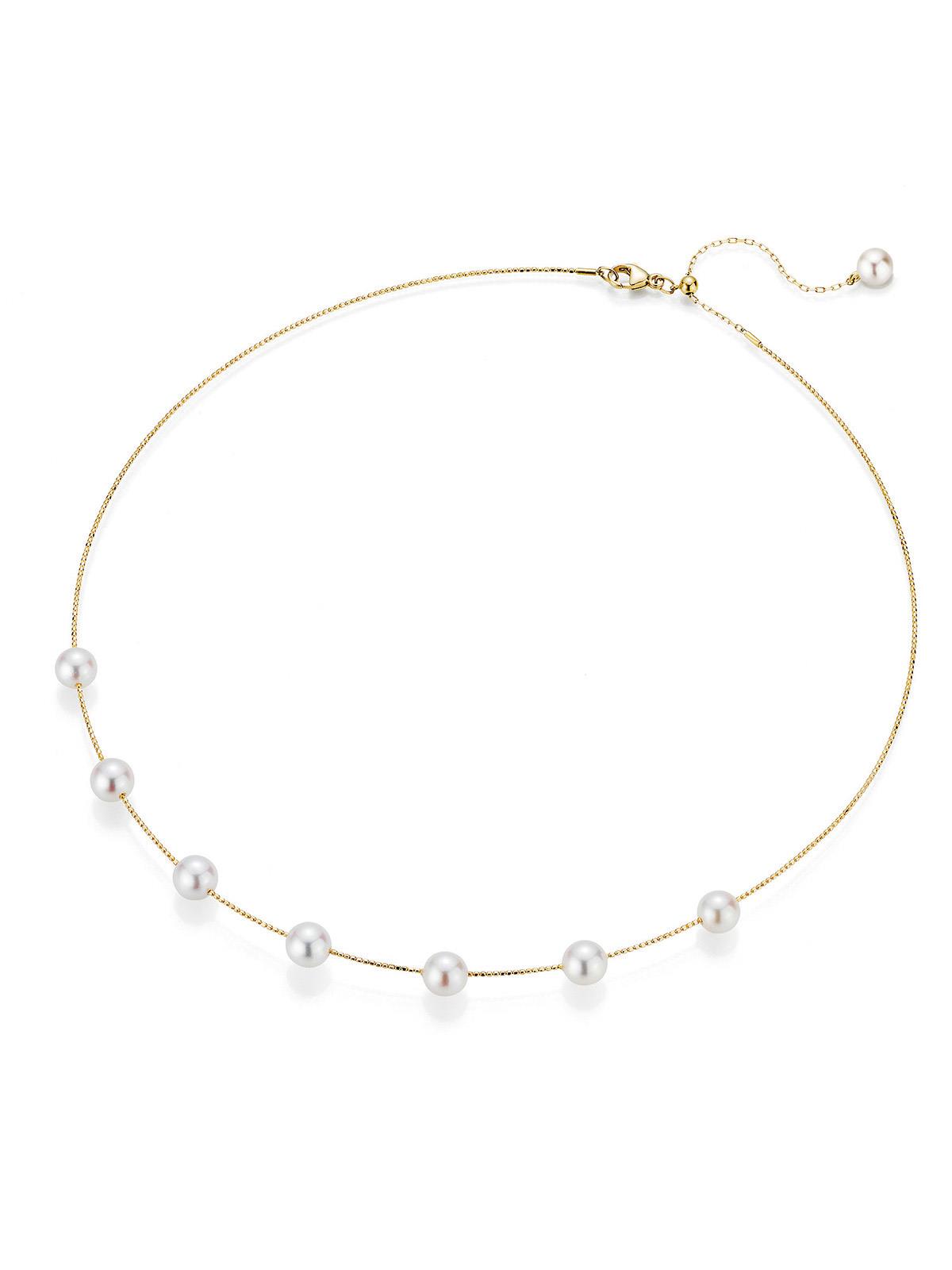 Halsreif 18K Gelbgold Akoyaperlen - Yana Nesper - NB13