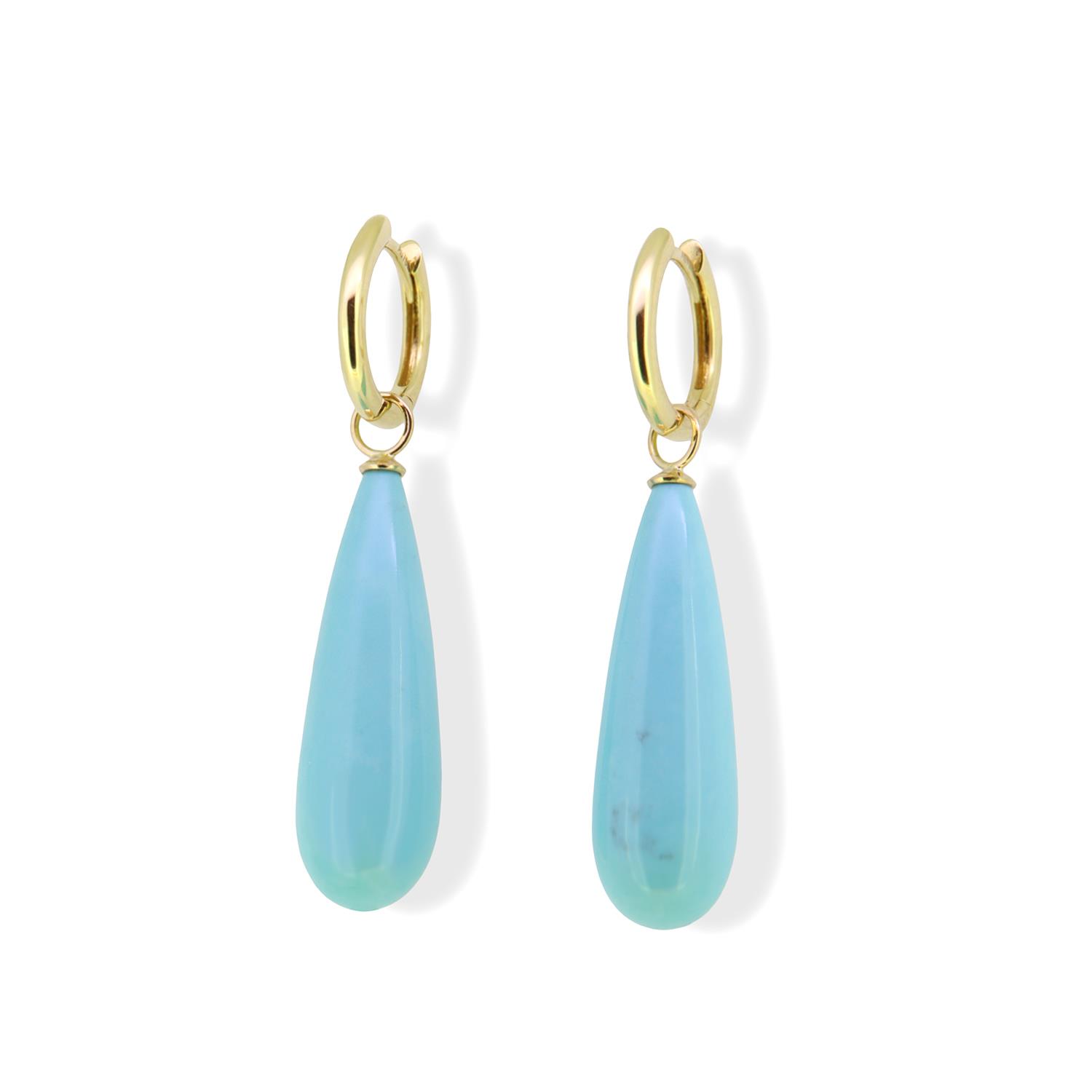 Einhänger Türkis Pampel 18K Roségold - GalerieVoigt - 325stei11-1