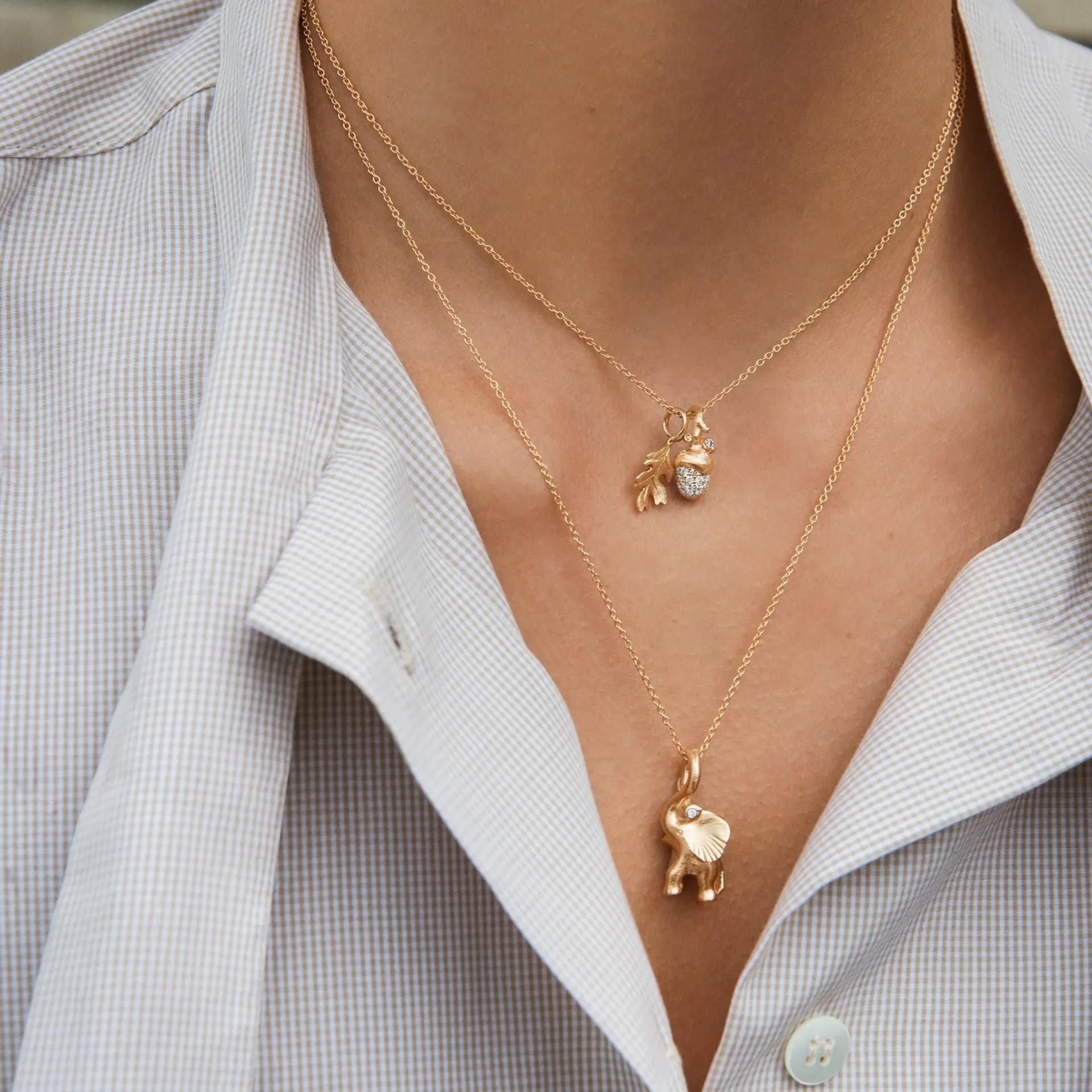 Anhänger Eichenblatt 18K Gelbgold - Ole Lynggaard - A2830-402