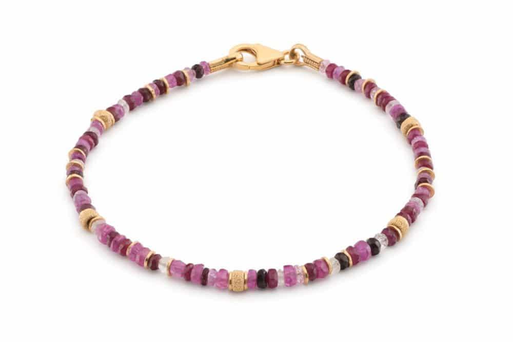 Armschmuck Rubin 925 Silber vergoldet - SIS Design - B-18-814814go