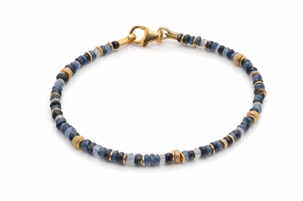 Armschmuck Safir blau 925 Silber vergoldet - SIS Design - B-18-814816go