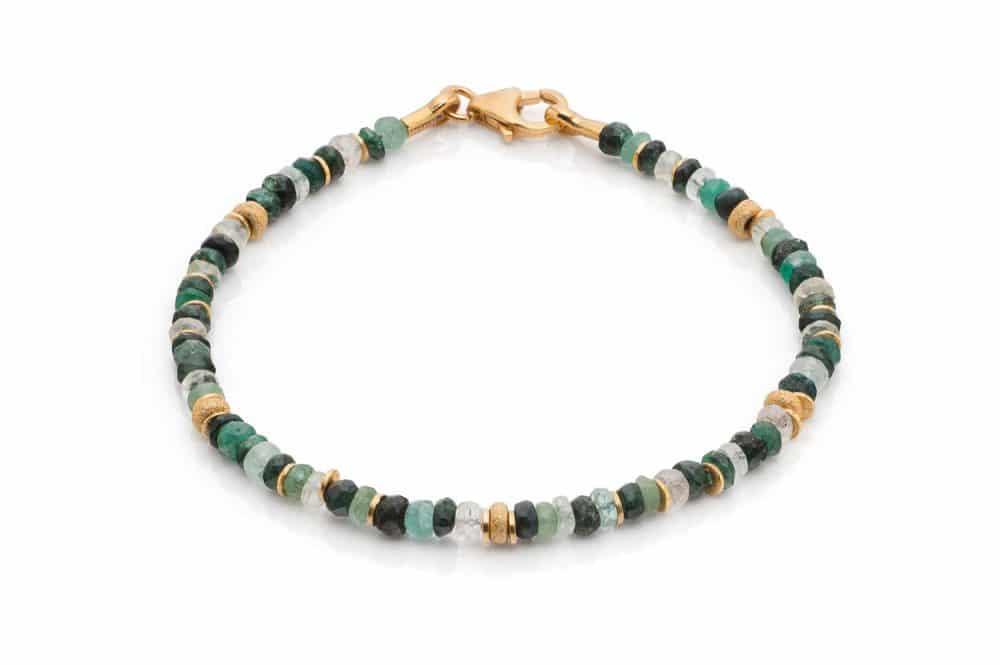 Armschmuck Smaragd 925 Silber vergoldet - SIS Design - B-18-814818go