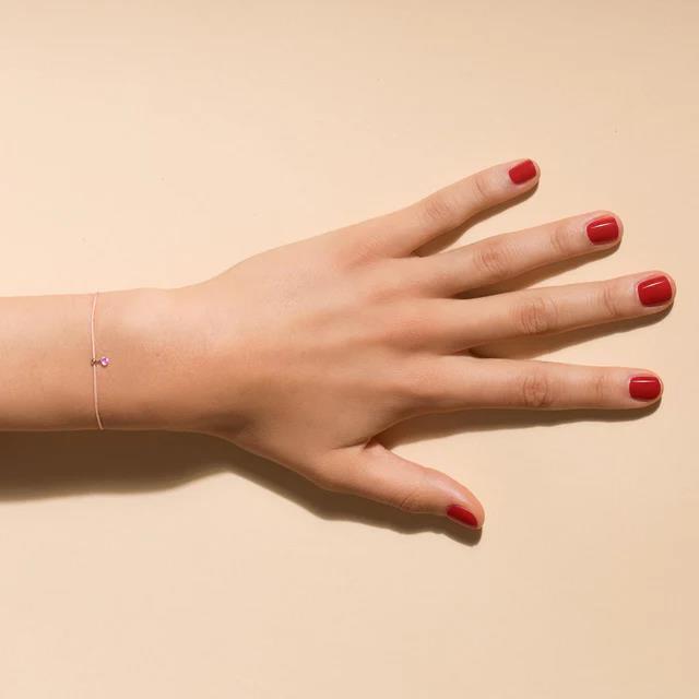 Armband Saphir pink 18K Roségold Band nude - La Brune et La Blonde - BC0009PGSANU