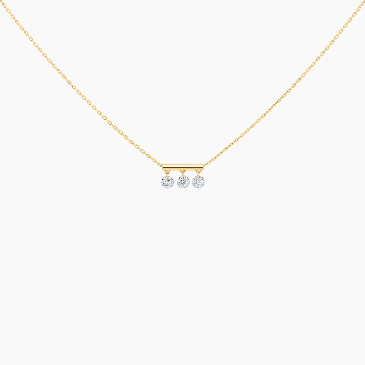 Kette Pampilles 3 Diamanten 18K Gelbgold - La Brune et La Blonde - CL0017YGDI