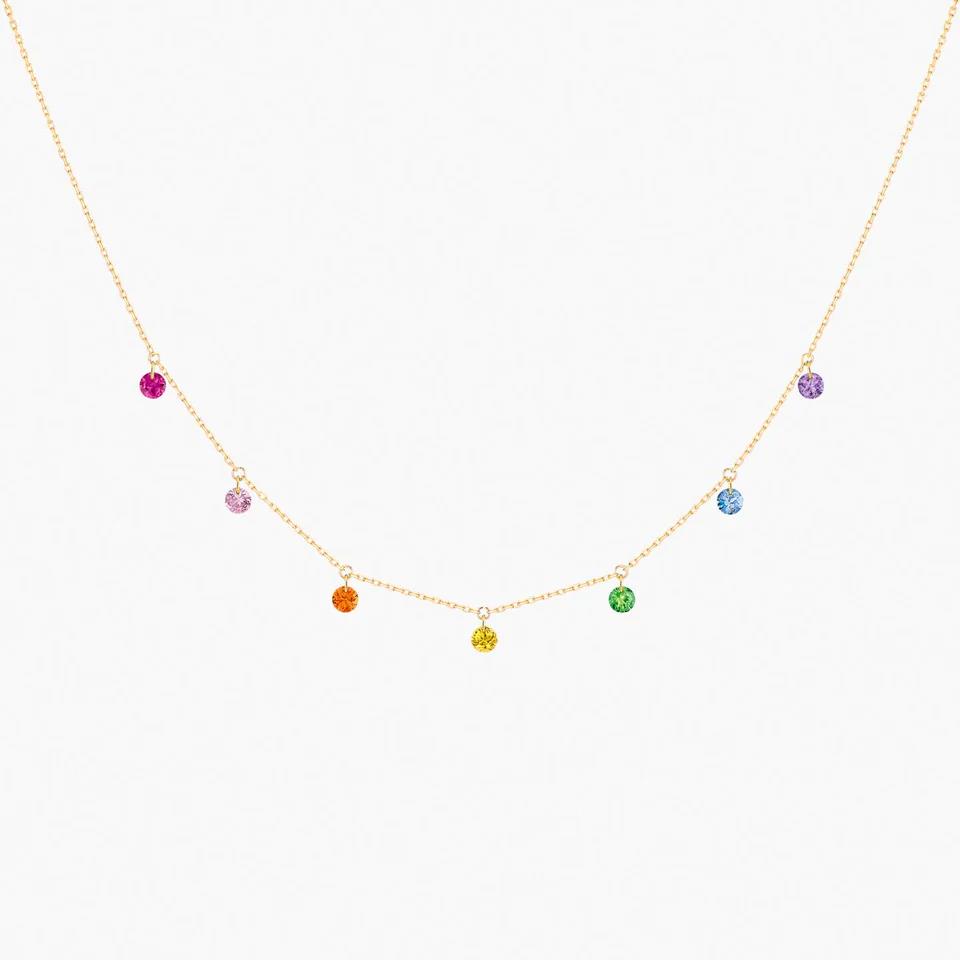 Kette Confetti Rainbow Saphire 18K Gelbgold - La Brune et La Blonde - CL0038YGRA