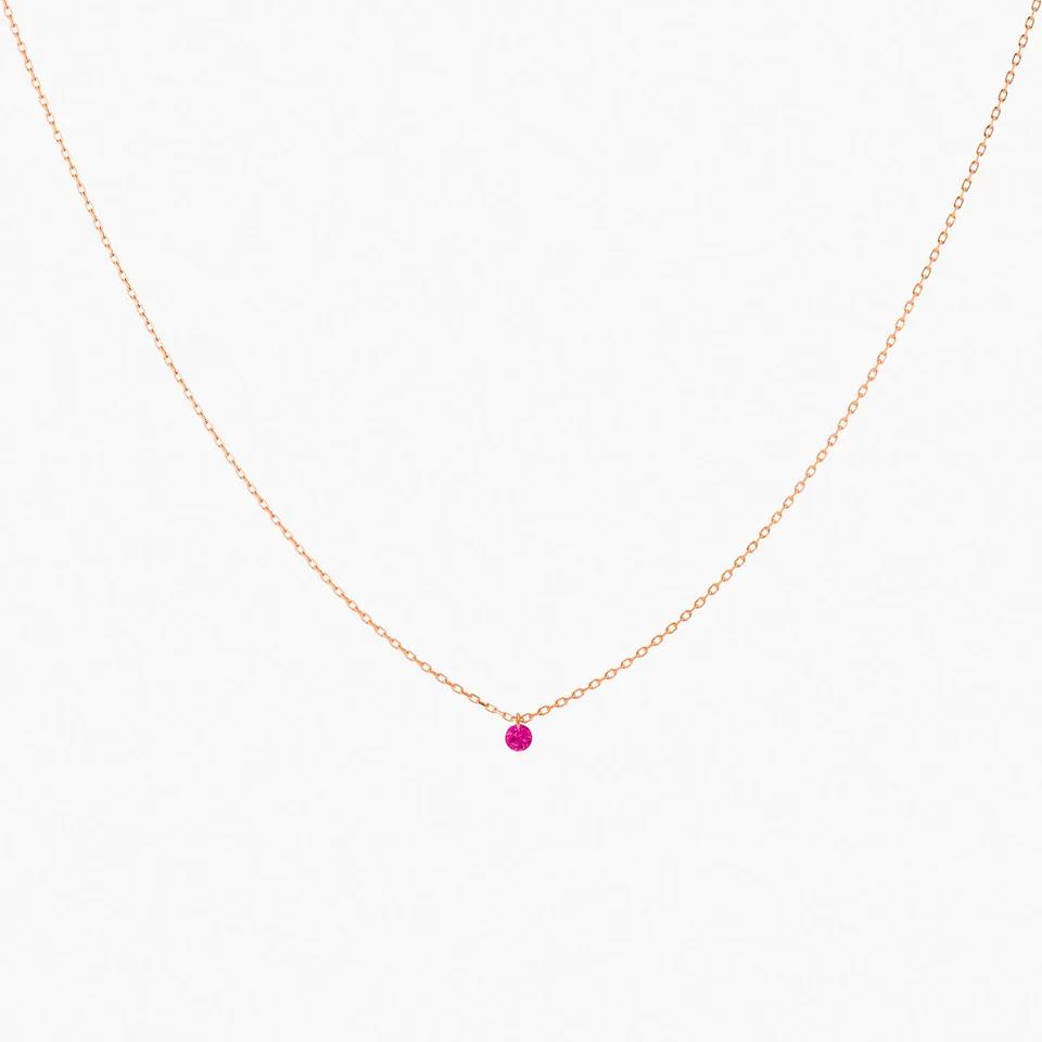 Kette Mini Confetti Rubin 18K Roségold - La Brune et La Blonde - CL0129PGRU