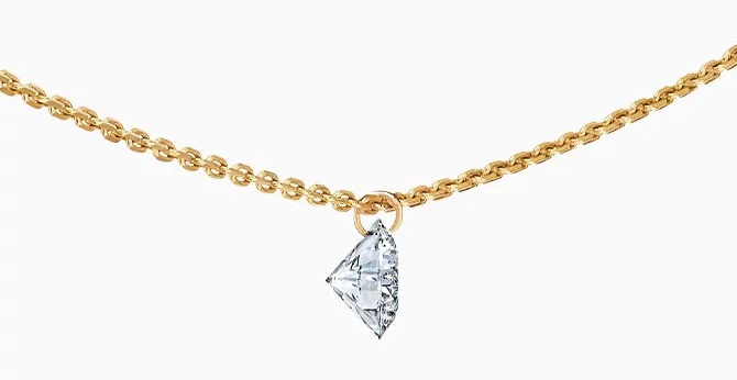 Kette mit schwebenden Diamanten. La Brune & La Blonde Nude Diamond Kette.