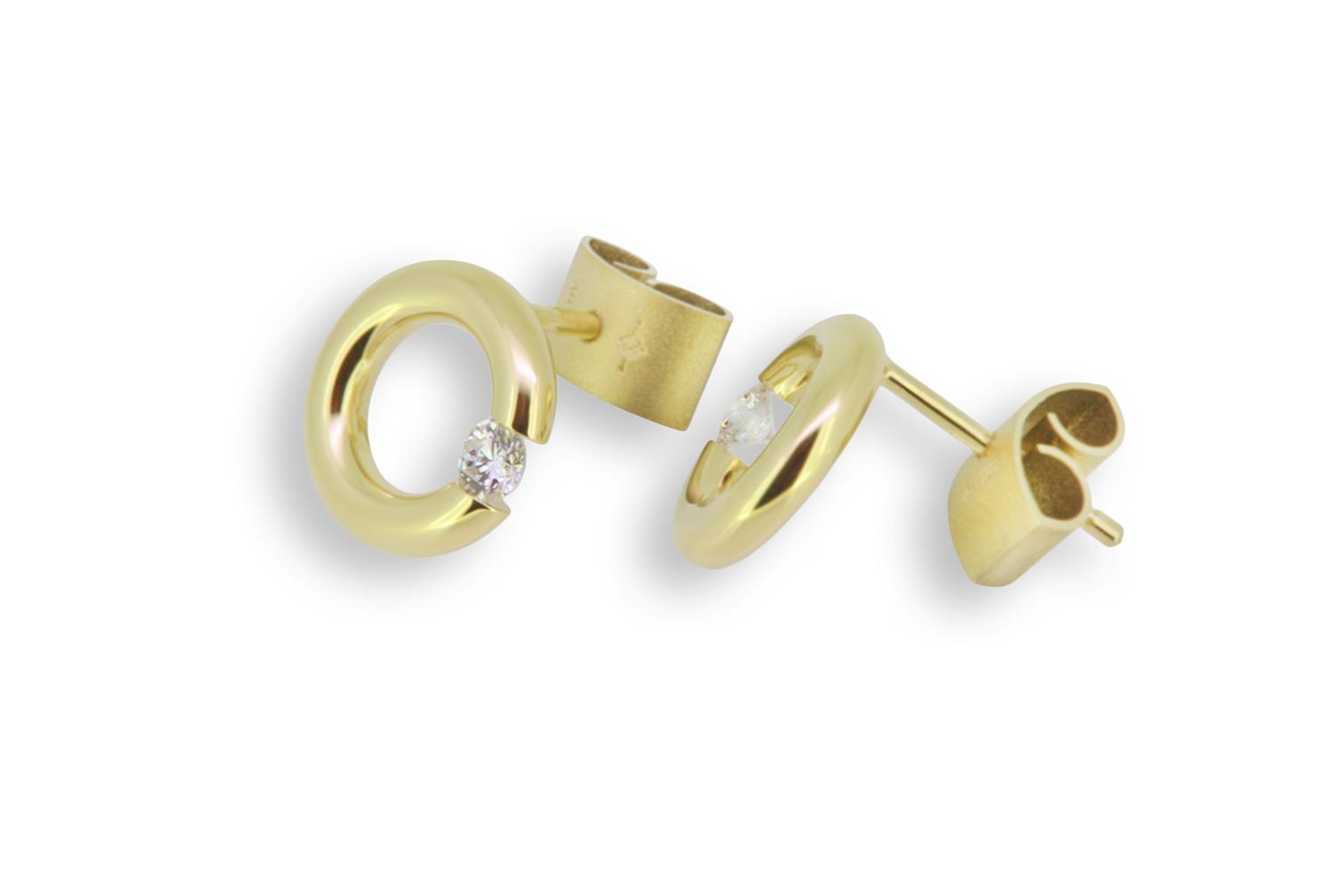 Ohrstecker Spannring 10mm 18K Gelbgold - Niessing - N354924gg10