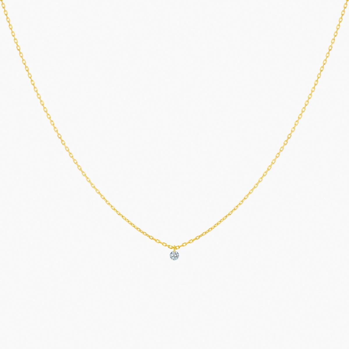 Kette 360° 0,10ct Diamant 18K Gelbgold - La Brune et La Blonde - PE0001YGDI