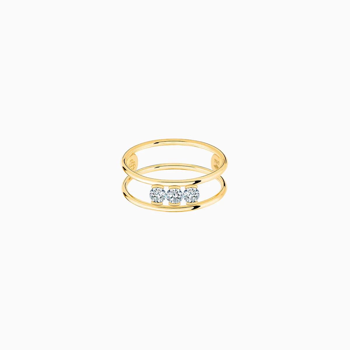 Ring Hula Hoop Trilogy Diamanten 18K Gelbgold - La Brune et La Blonde - RI0044YGDI