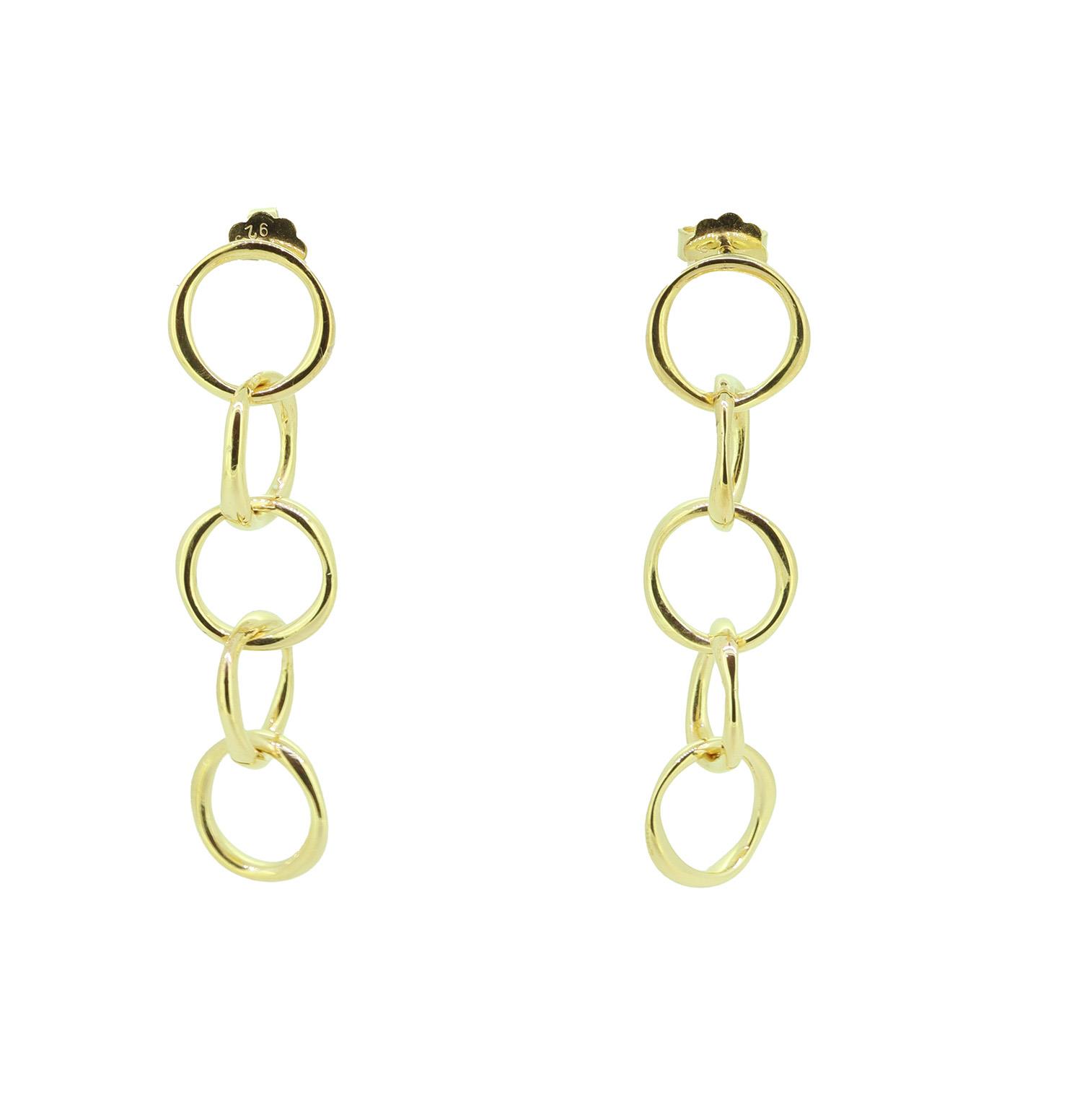 Ohrringe Closed 925 Silber Gold plattiert - Noen - 96195