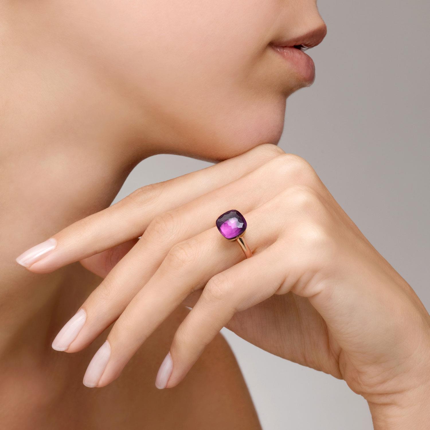 Ring Nudo Classic Amethyst 18K Rosé-und Weißgold - Pomellato - A.A110/06/0I