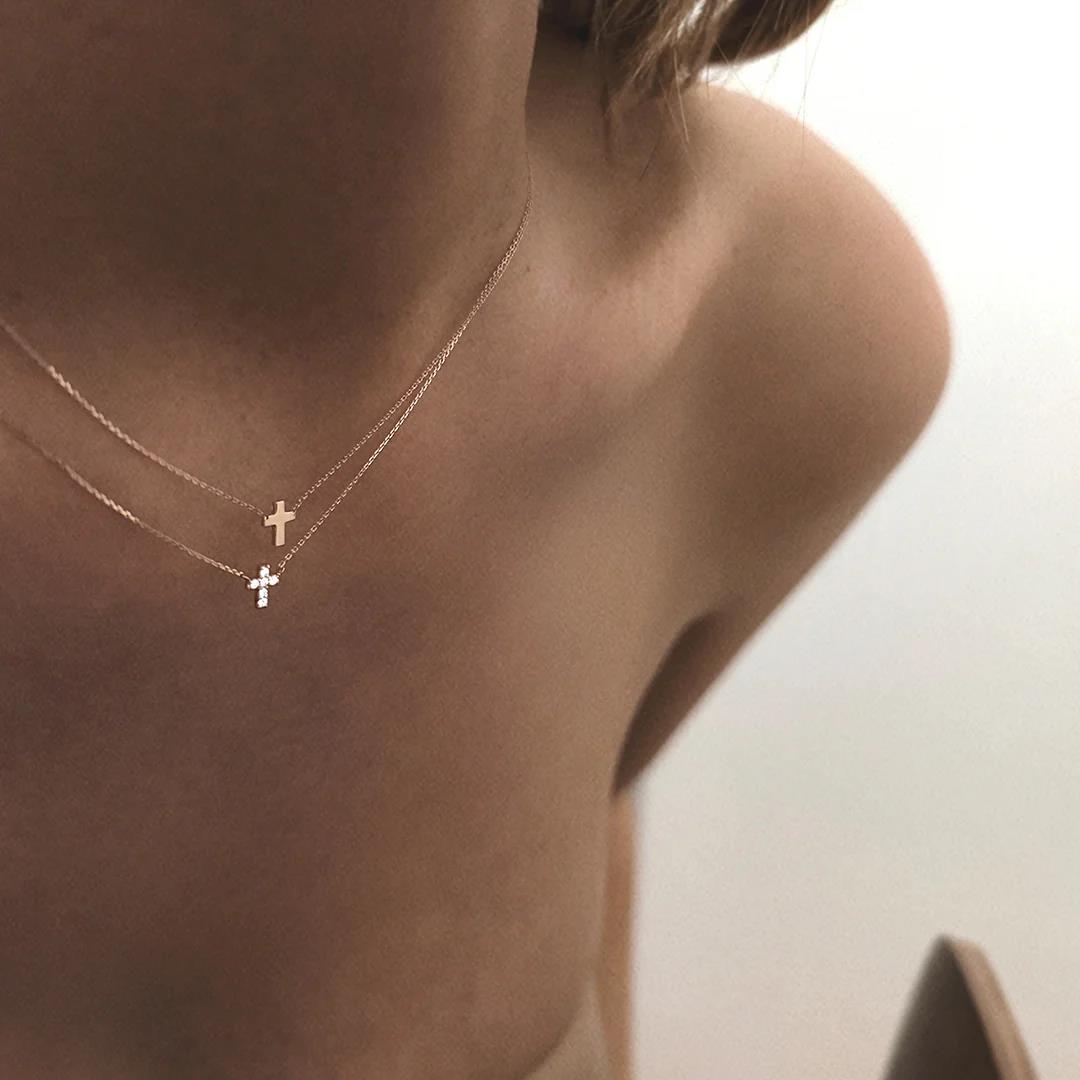 Kette Teresa Kreuz 18K Roségold - vanrycke - CT1R0-01