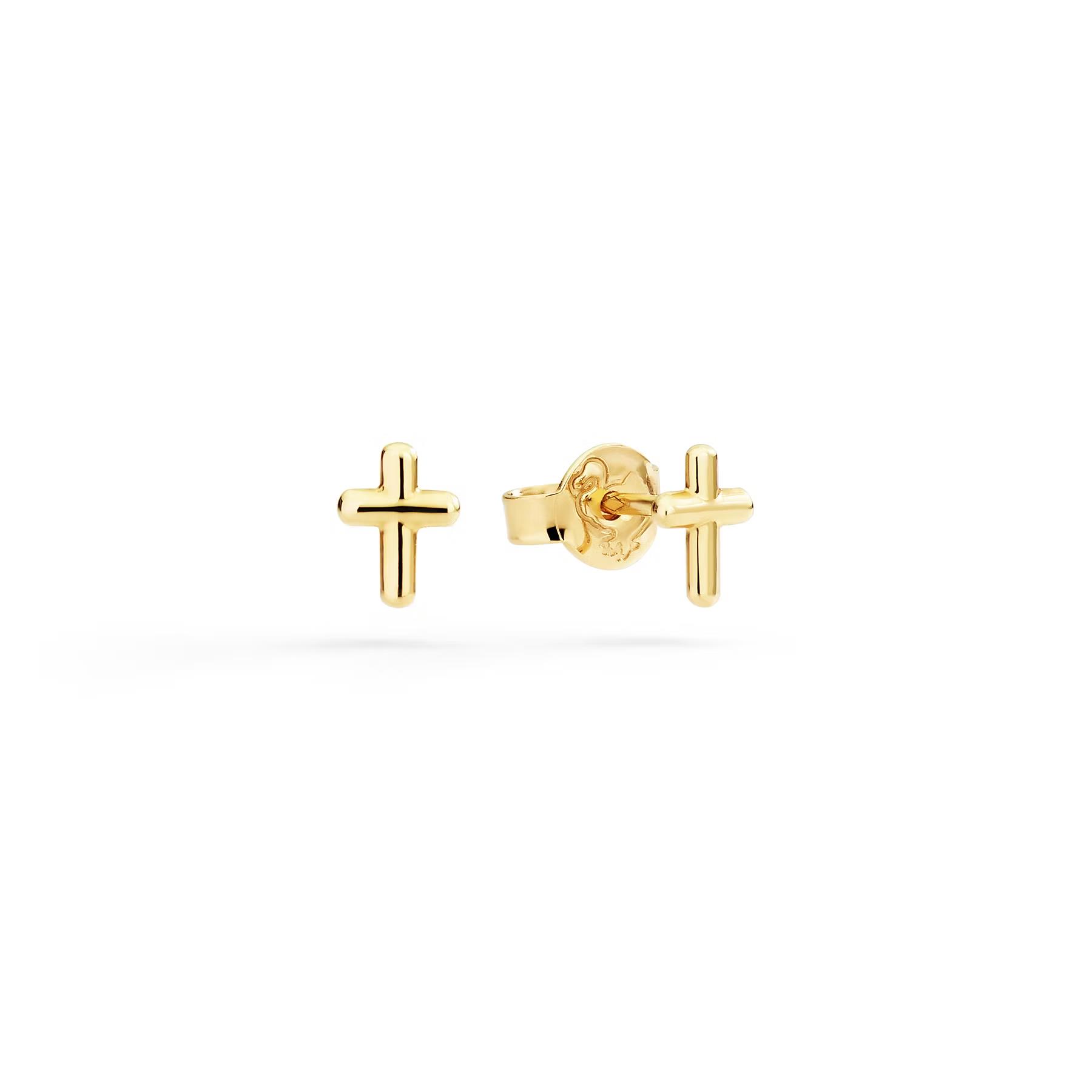 Paar Ohrstecker Kreuz Gelbgold 9K - Dodo - DOC6002CROSS0009G
