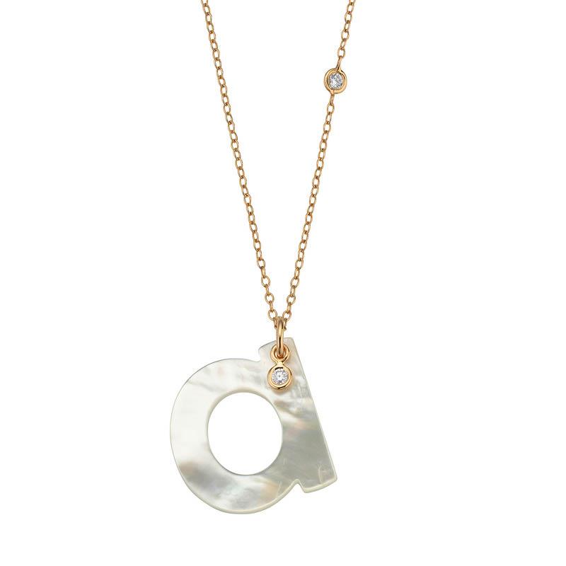 Kette Buchstabe A Perlmutt 18K Roségold - Gellner - 2-81713-01