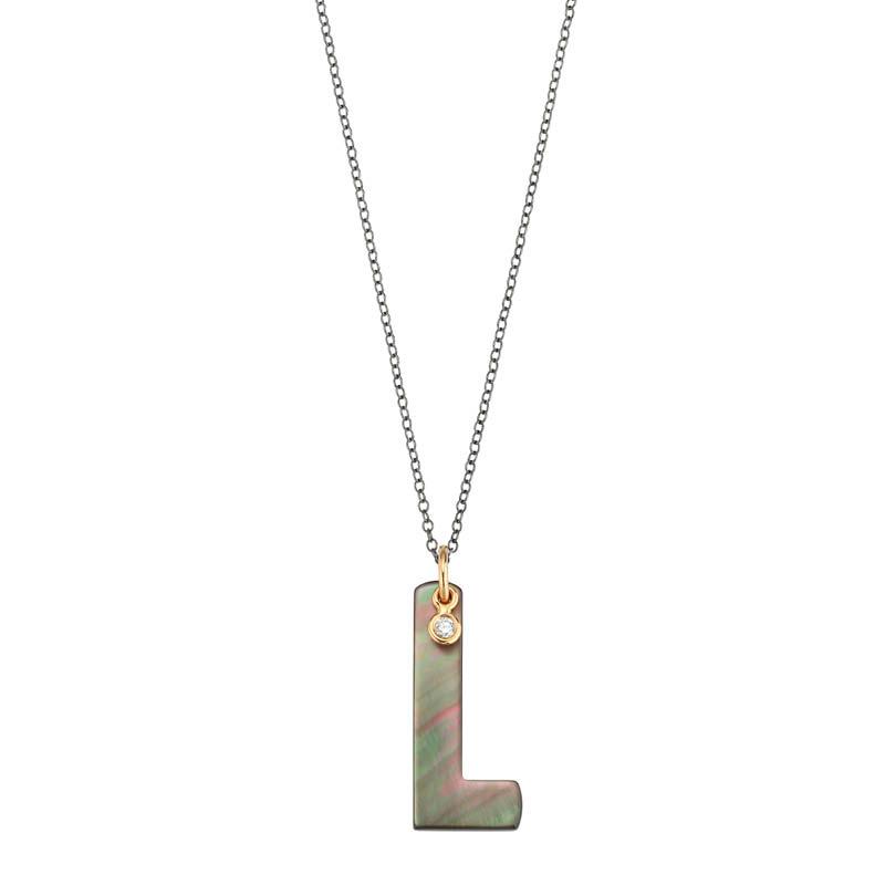 Kette Buchstabe L Perlmutt 18K Roségold Silber - Gellner - 2-81716-12