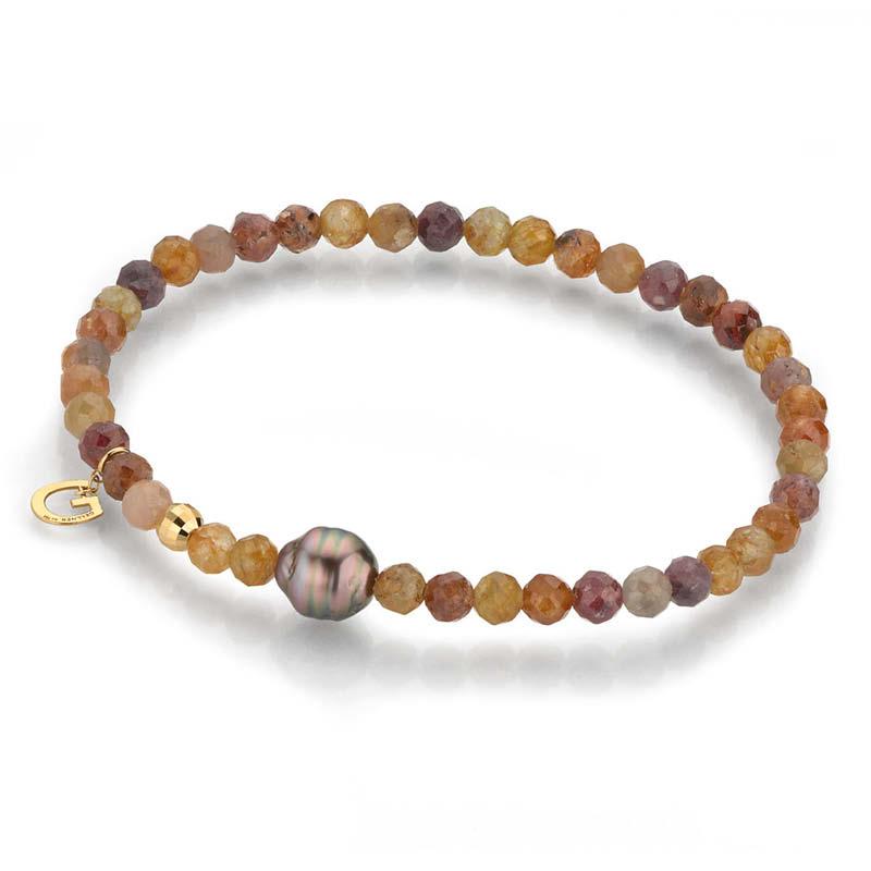 Armband Safire braun Tahitiperle 18K Gelbgold - Gellner - 2-81724-01