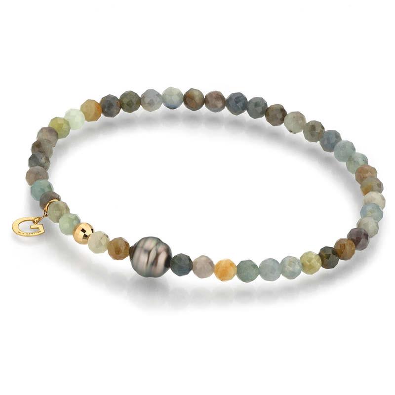 Armband Safire grün Tahitiperle 18K Gelbgold - Gellner - 2-81728-01