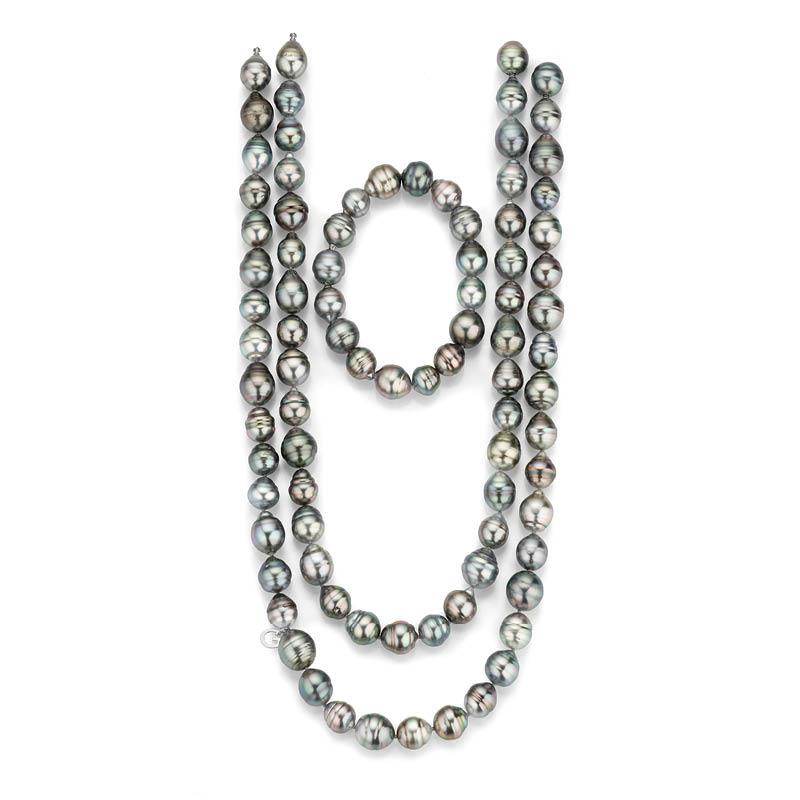 Tahitiperlenkette und Armband 110cm - Gellner - 5-25147-04