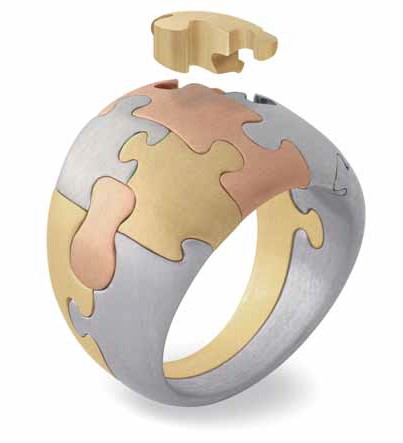 Ring Puzzle curvo 18K Gold - Antonio Bernardo - 6883