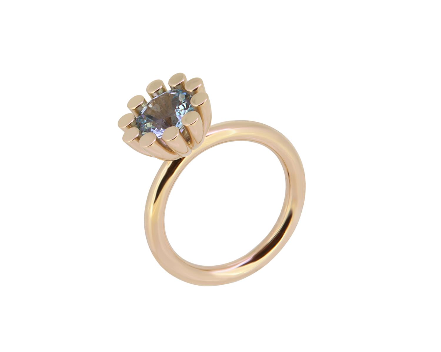Ring Sprite 8mm Topas blau 18K Roségold - Bron - 8RR4589BT