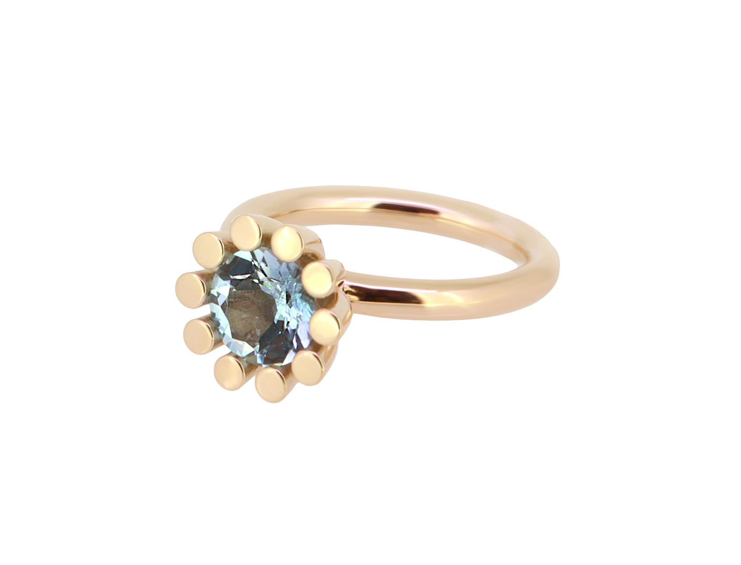 Ring Sprite 8mm Topas blau 18K Roségold - Bron - 8RR4589BT