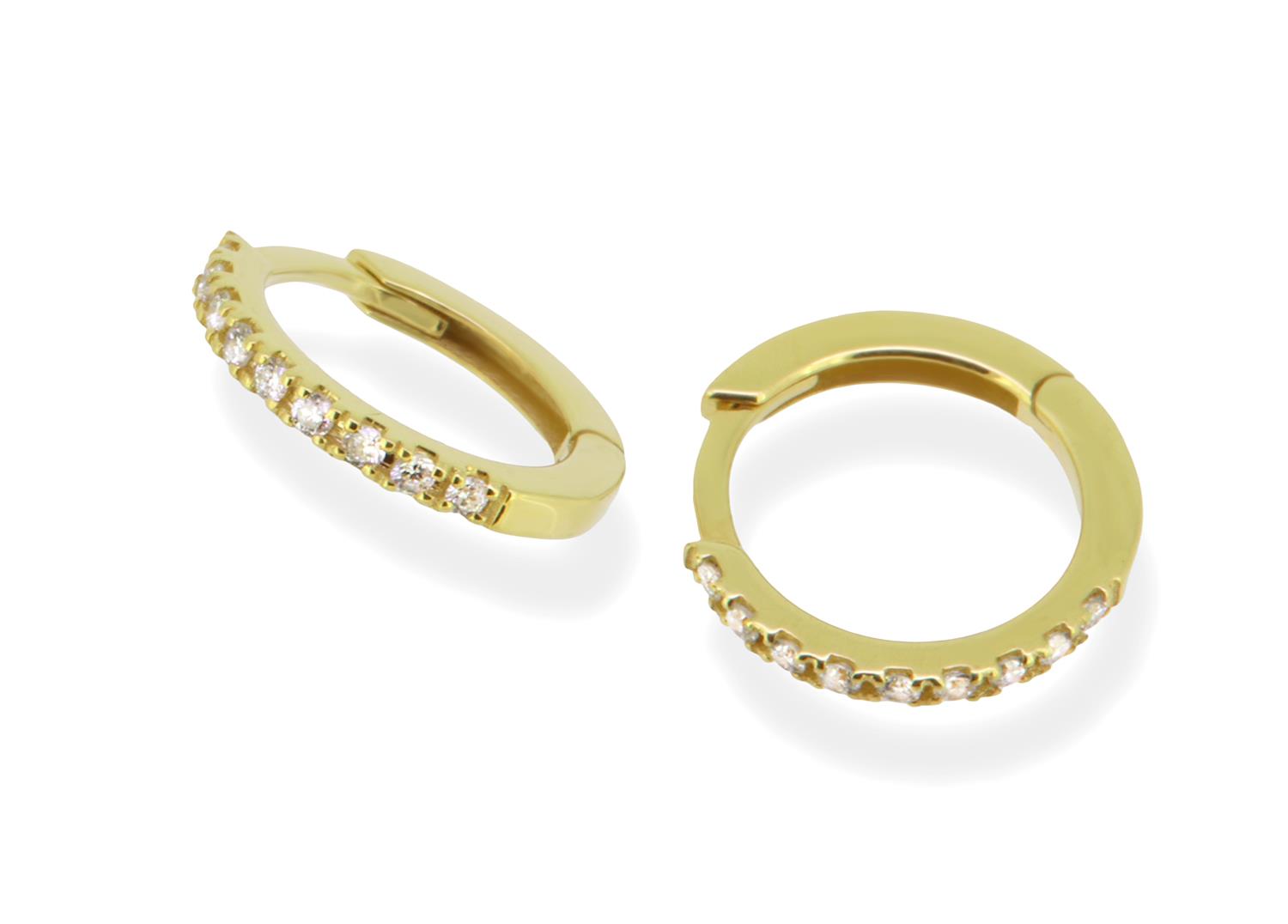 Creolen 13mm Brillanten 18k Gelbgold - Individuelle Marken - A23OG0110