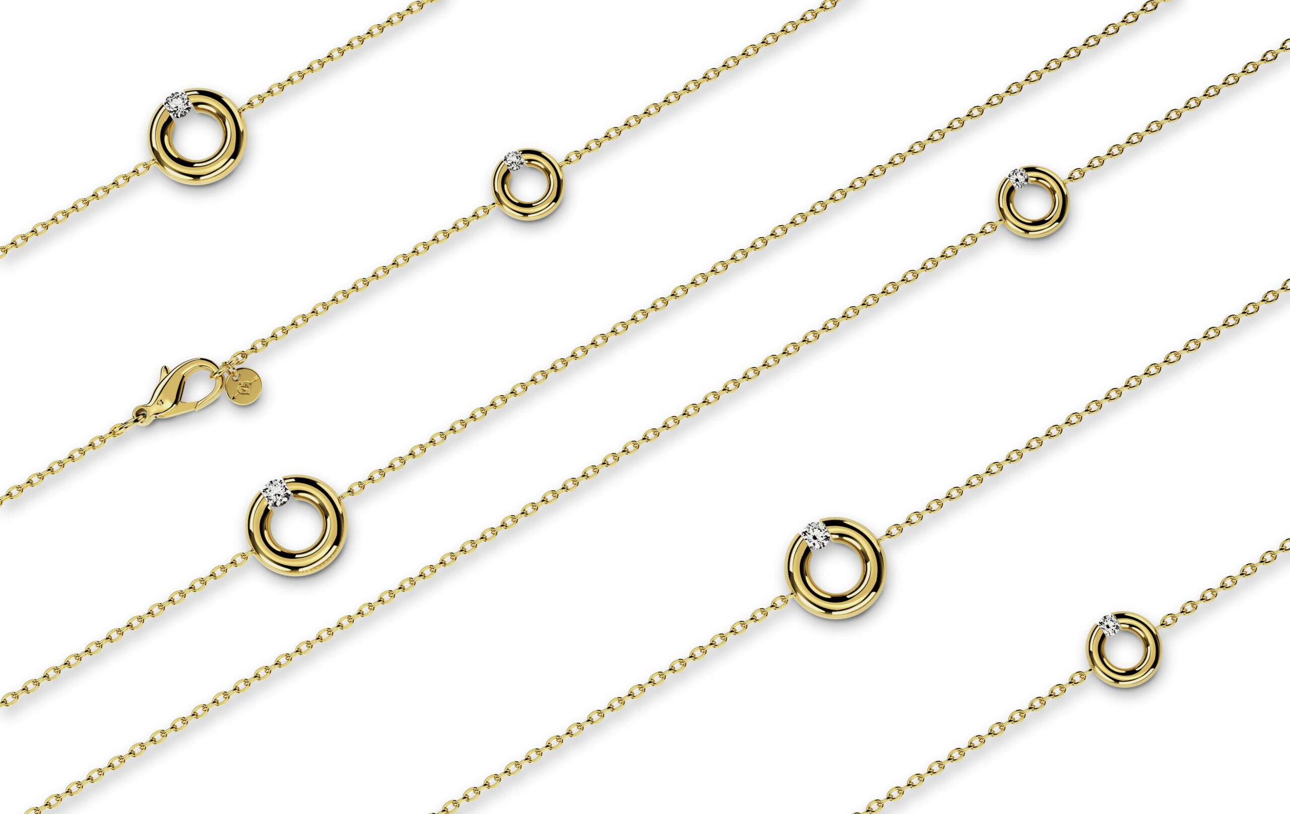 Halskette Spannring 0,03ct 18K Gelbgold 50cm - Niessing - N413924gg