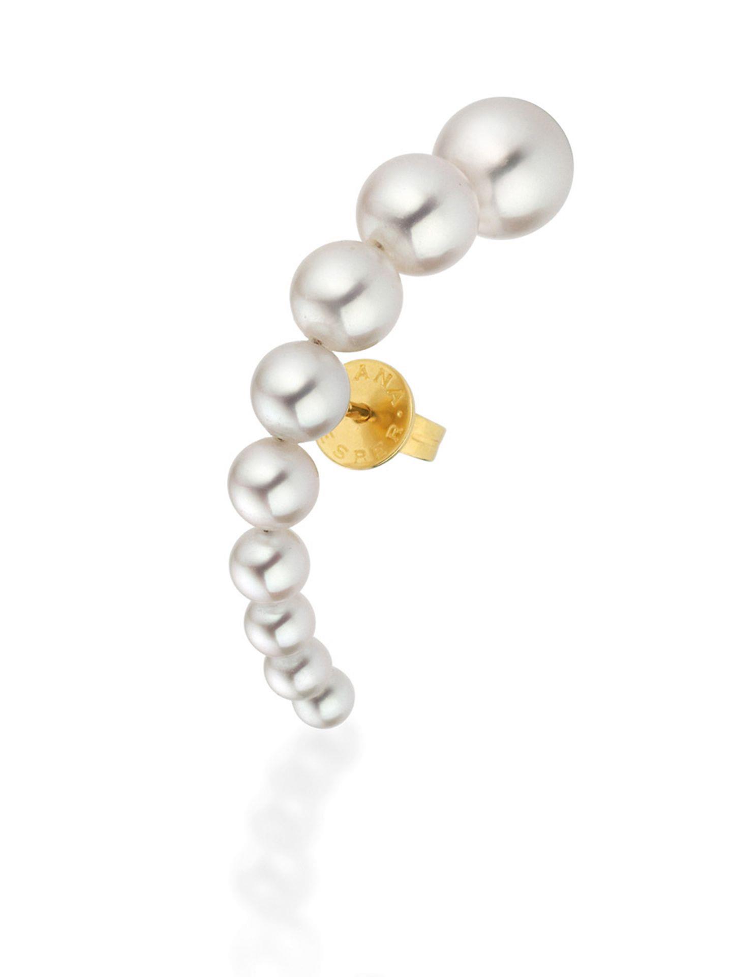 Einzelner Ohrring Akoya Perlen 18K Gelbgold - Yana Nesper - NB36