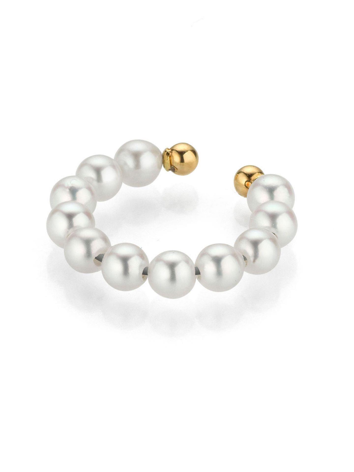 Ohrring Ear Cuff 18K Gold Akoyaperlen - Yana Nesper - NB40