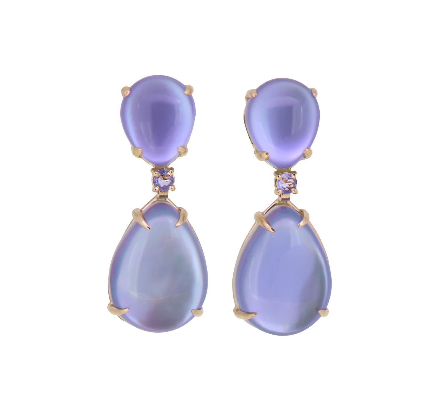 Ohrringe Tansanit Blauer Kristall 18K Gold - Individuelle Marken - OR-6-417