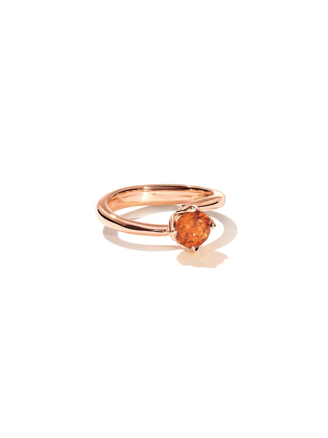 Ring Tulip xs Mandarin Granat 18K Roségold - Tamara Comolli - R-TUL-xs-Man-rg