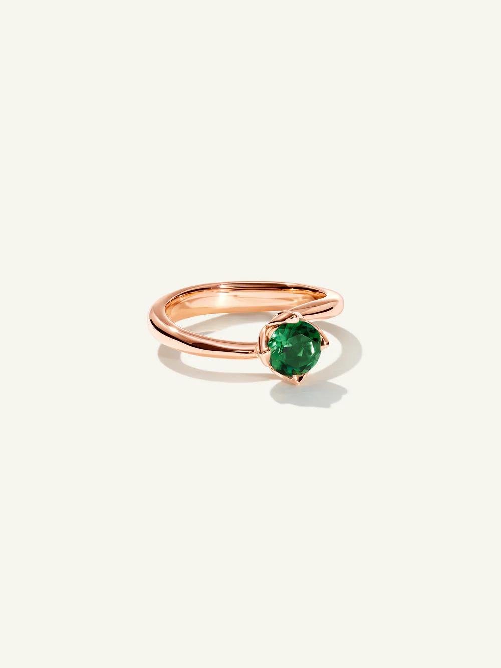 Ring Tulip xs Turmalin grün 18K Roségold - Tamara Comolli - R-TUL-xs-TuGr-rg