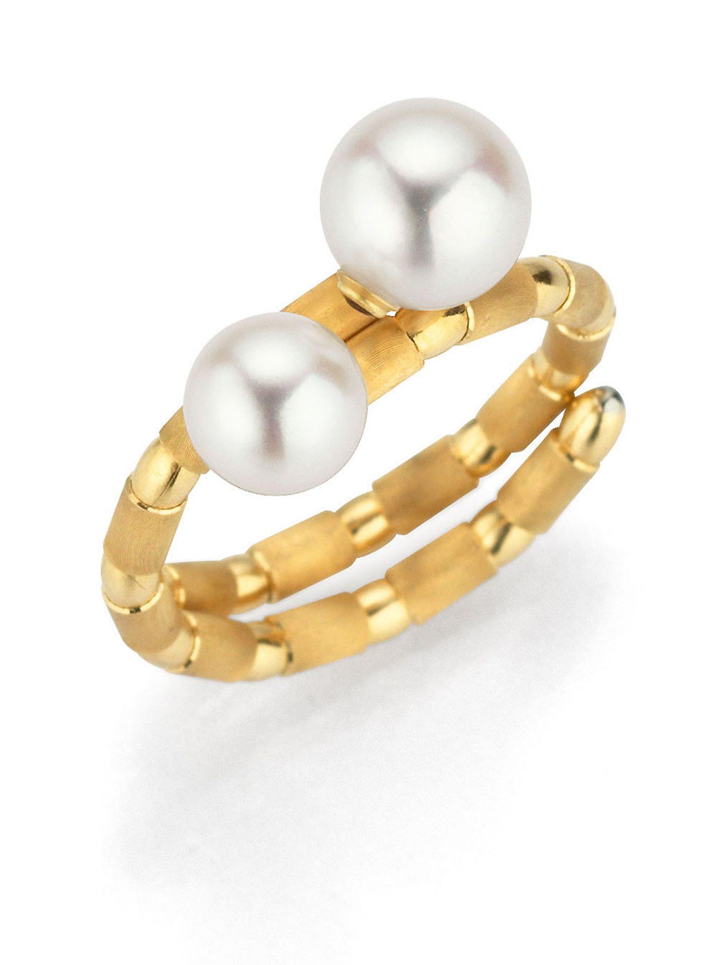 Ring Silk Magnet Akoyaperlen 18K Gelbgold - Yana Nesper - SM26
