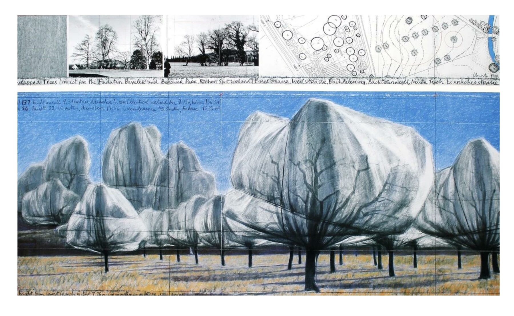 Wrapped Trees VI, signiert - Christo - k-12470