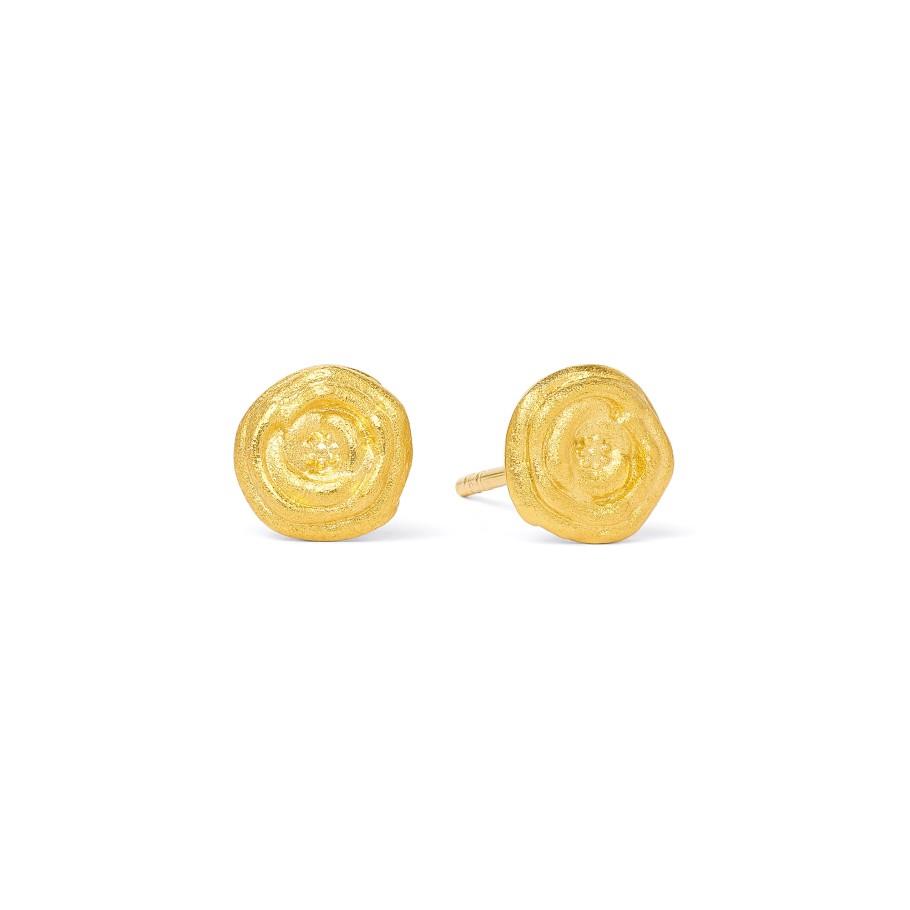 Ohrstecker Rosa 7mm 925 Silber goldplattiert - Bernd Wolf - 1950004506
