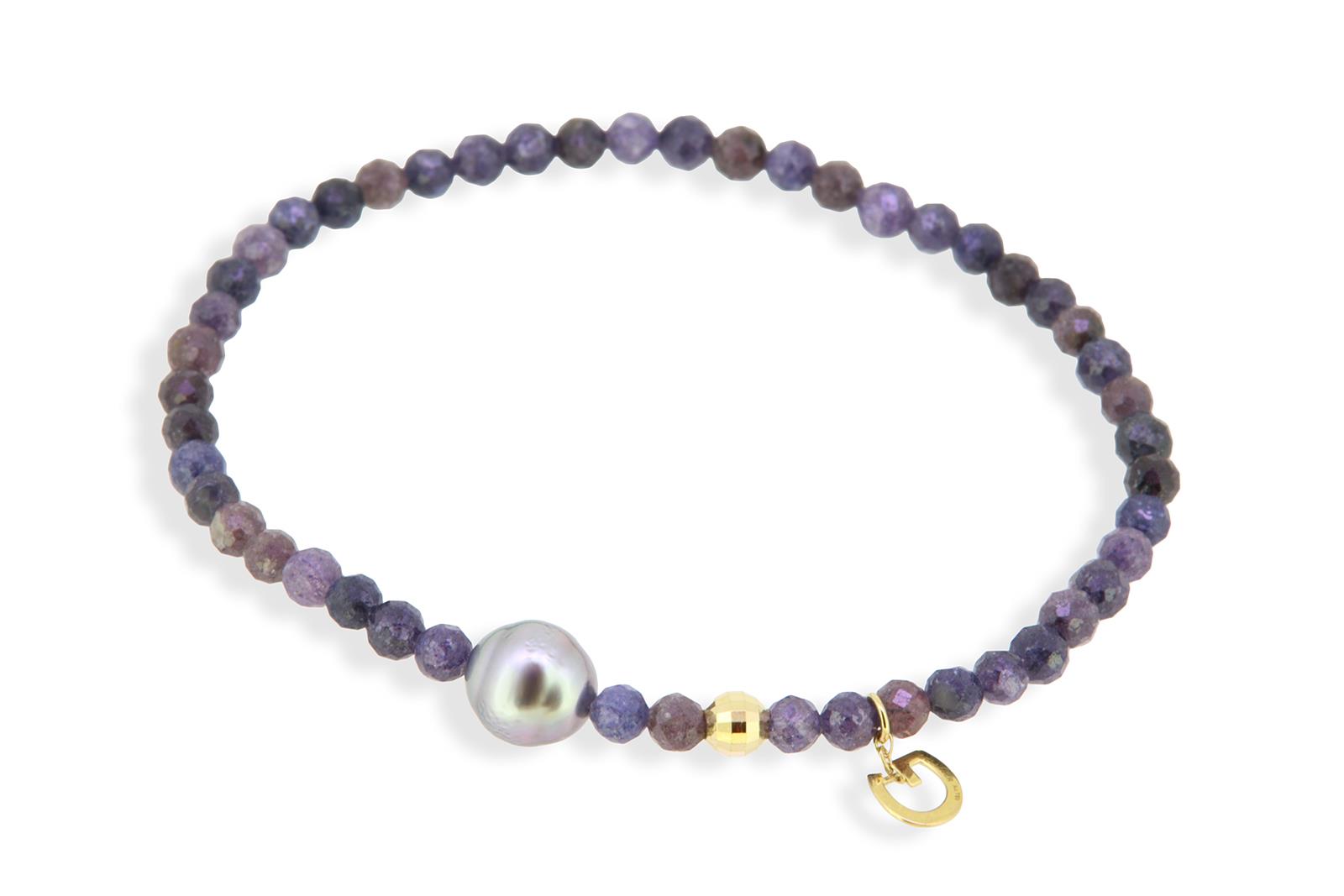 Armband Safire blau Tahitiperle 18K Gelbgold - Gellner - 2-81730-01
