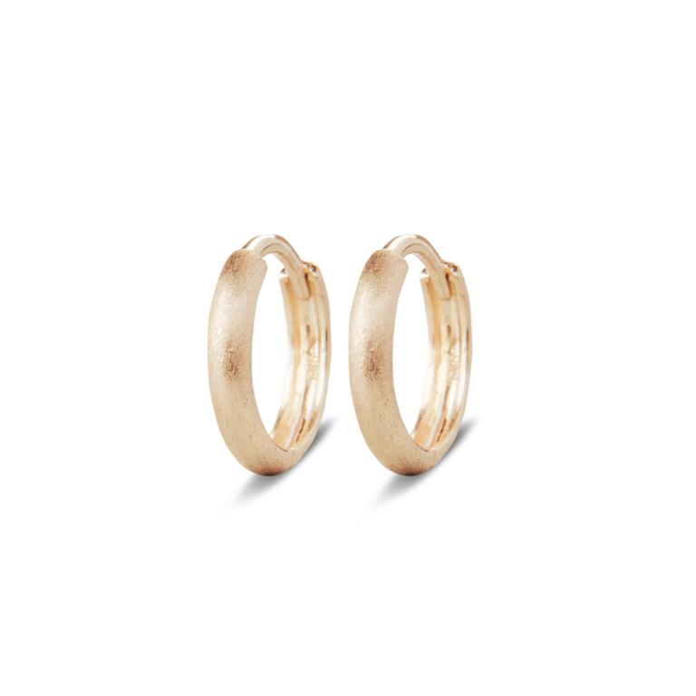 Creolen Lush 18K Gelbgold mattiert - Minitials - 3-luhoop-yg