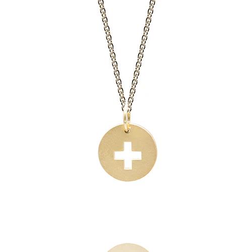 Halschmuck Intention Silber goldplattiert Kreuz - Noen - 9803