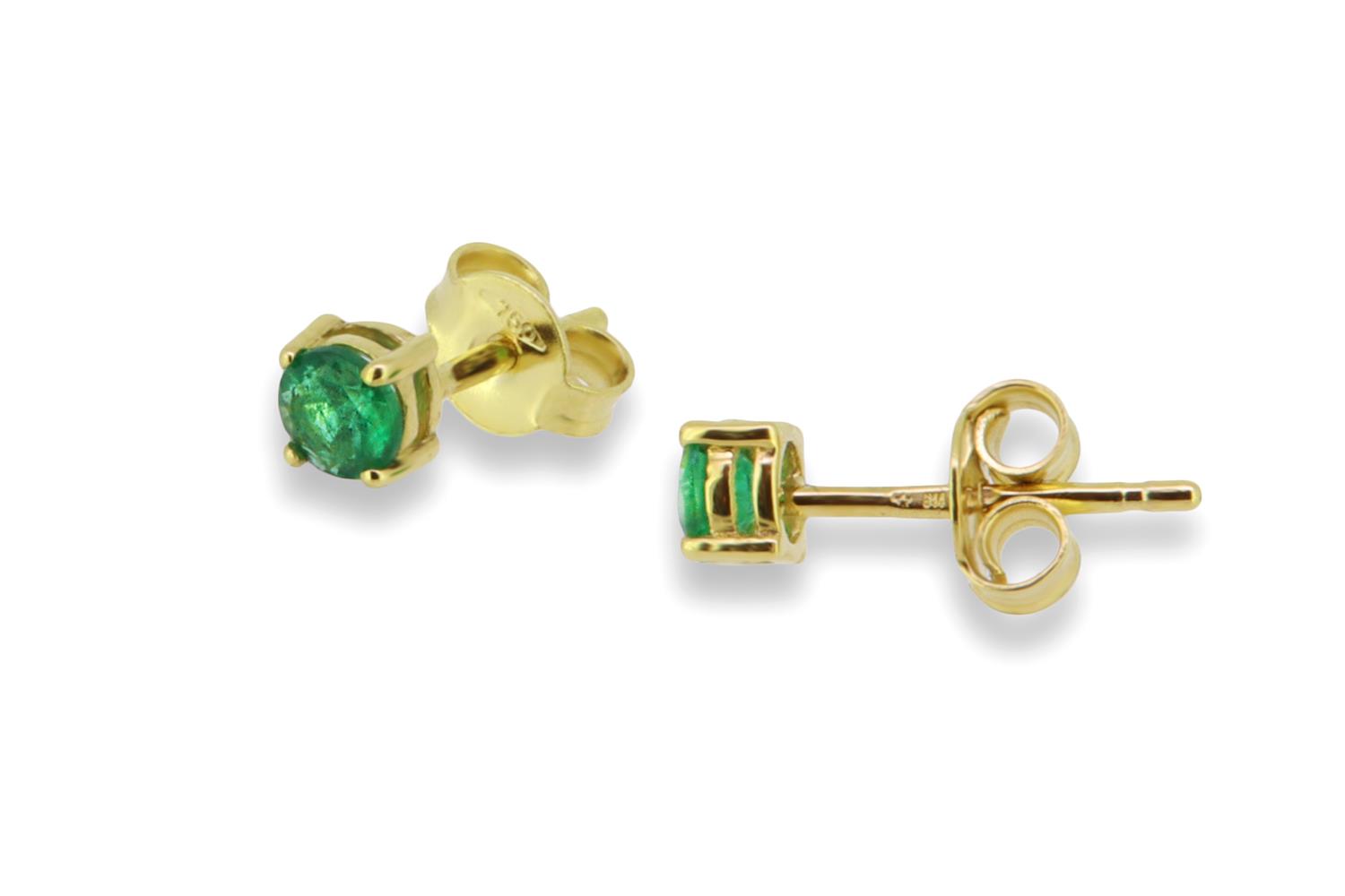 Ohrstecker Smaragd 18K Gelbgold - Individuelle Marken - A23OG0043