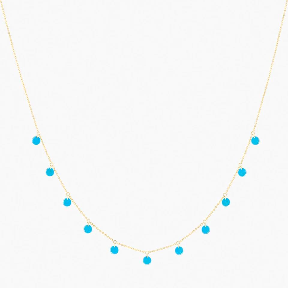 Halskette Polka 18K Gelbgold Türkis - La Brune et La Blonde - CL0106YGTQ