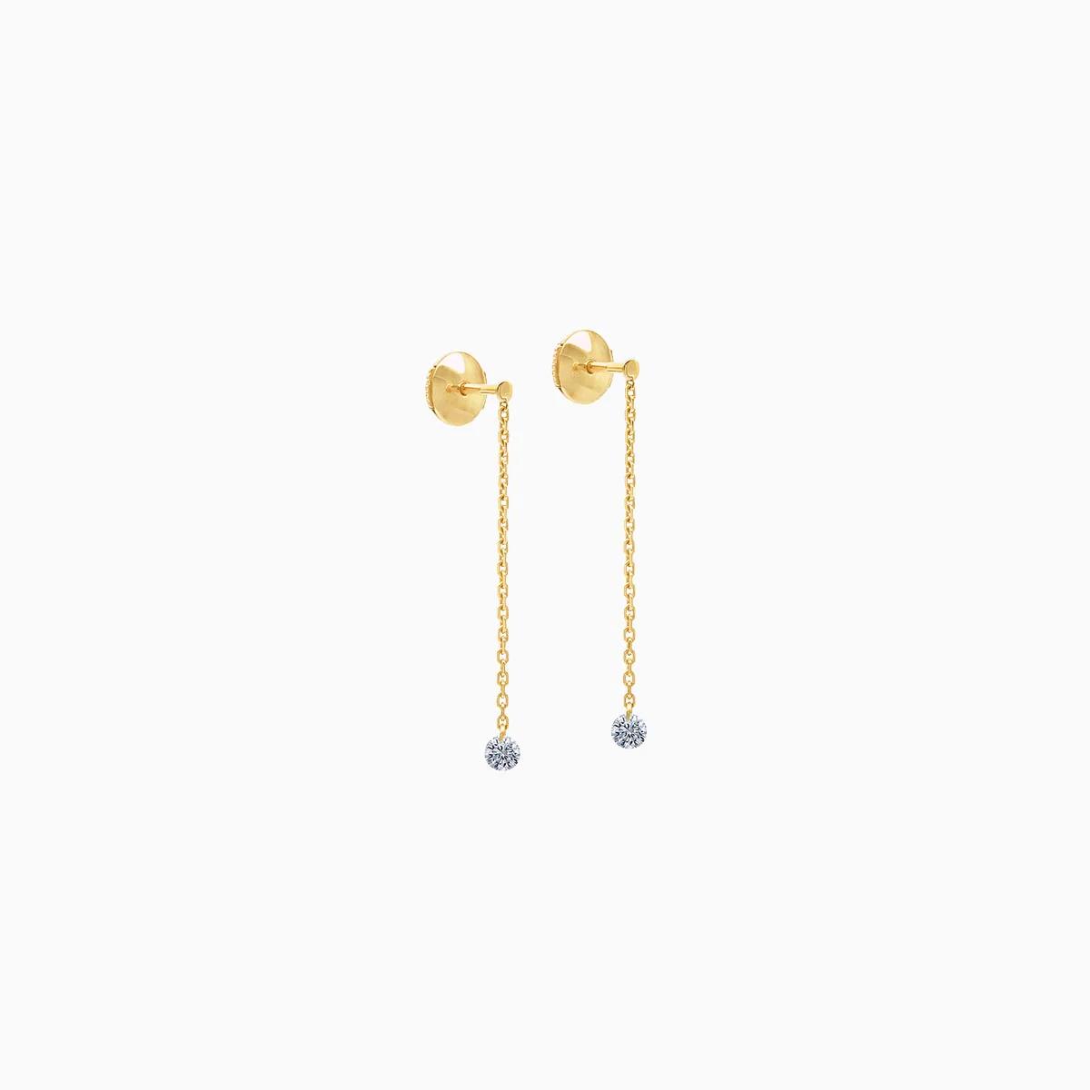 Ohrschmuck 360° 18K Gelbgold Diamanten - La Brune et La Blonde - EA0024YGDI