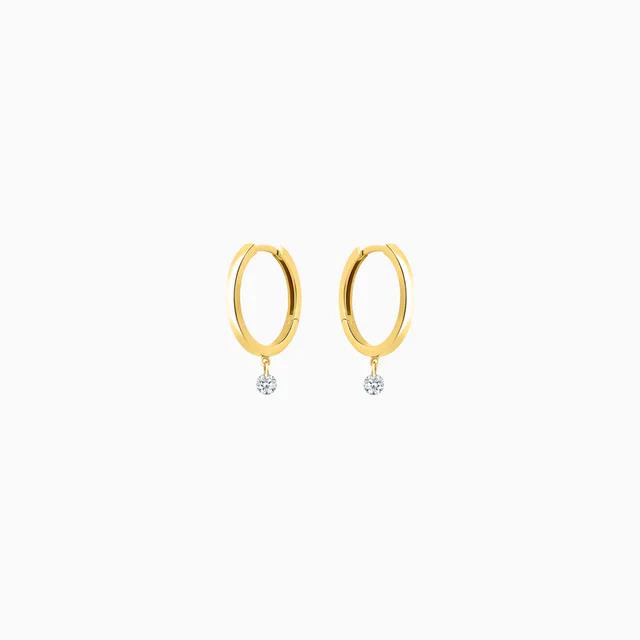 Creolen 15mm 18K Gelbgold Diamanten 0,20ct - La Brune et La Blonde - EA0102YGDI