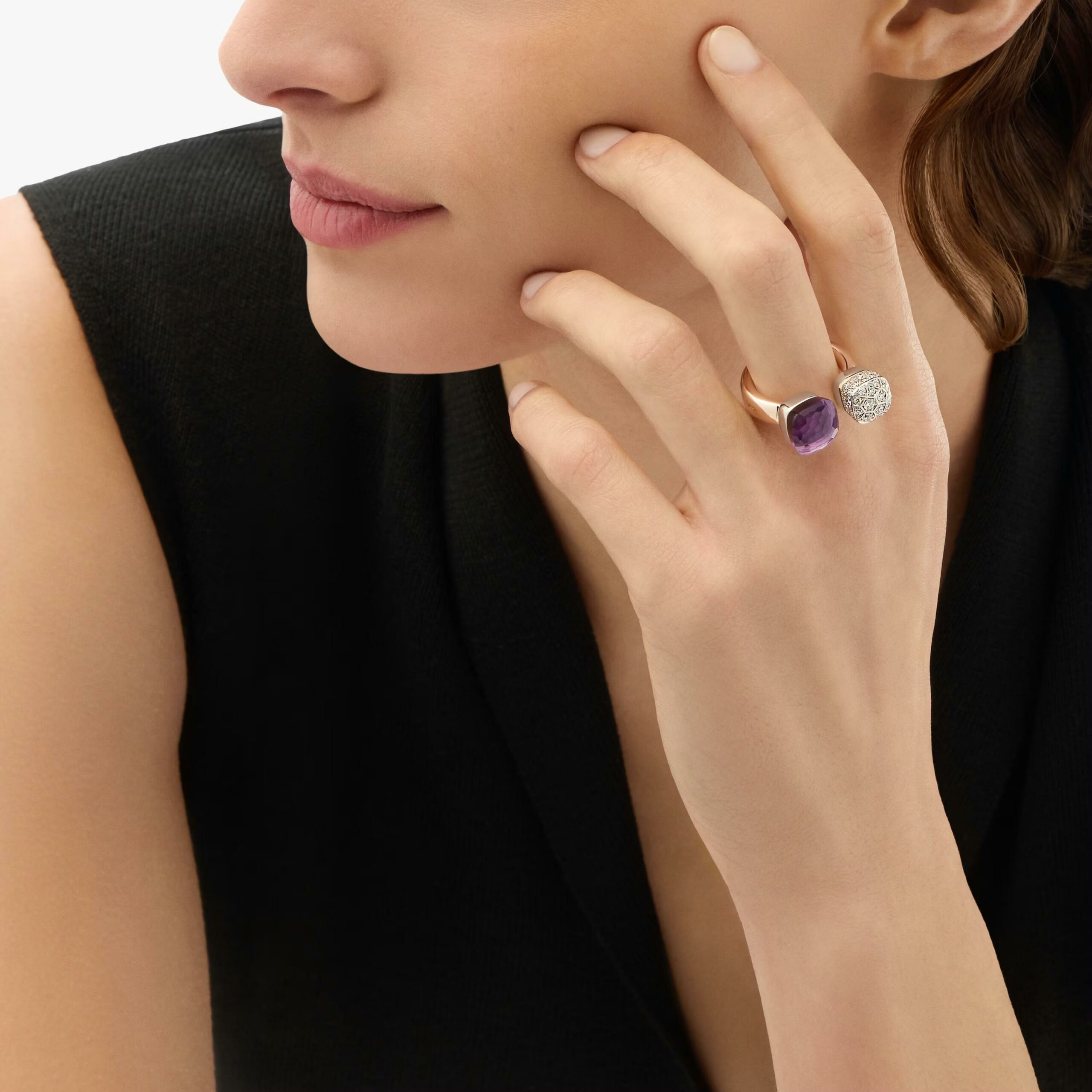 Ring Nudo Amethyst Diamanten Roségold - Pomellato - PAC4020O6WHRDB0IY