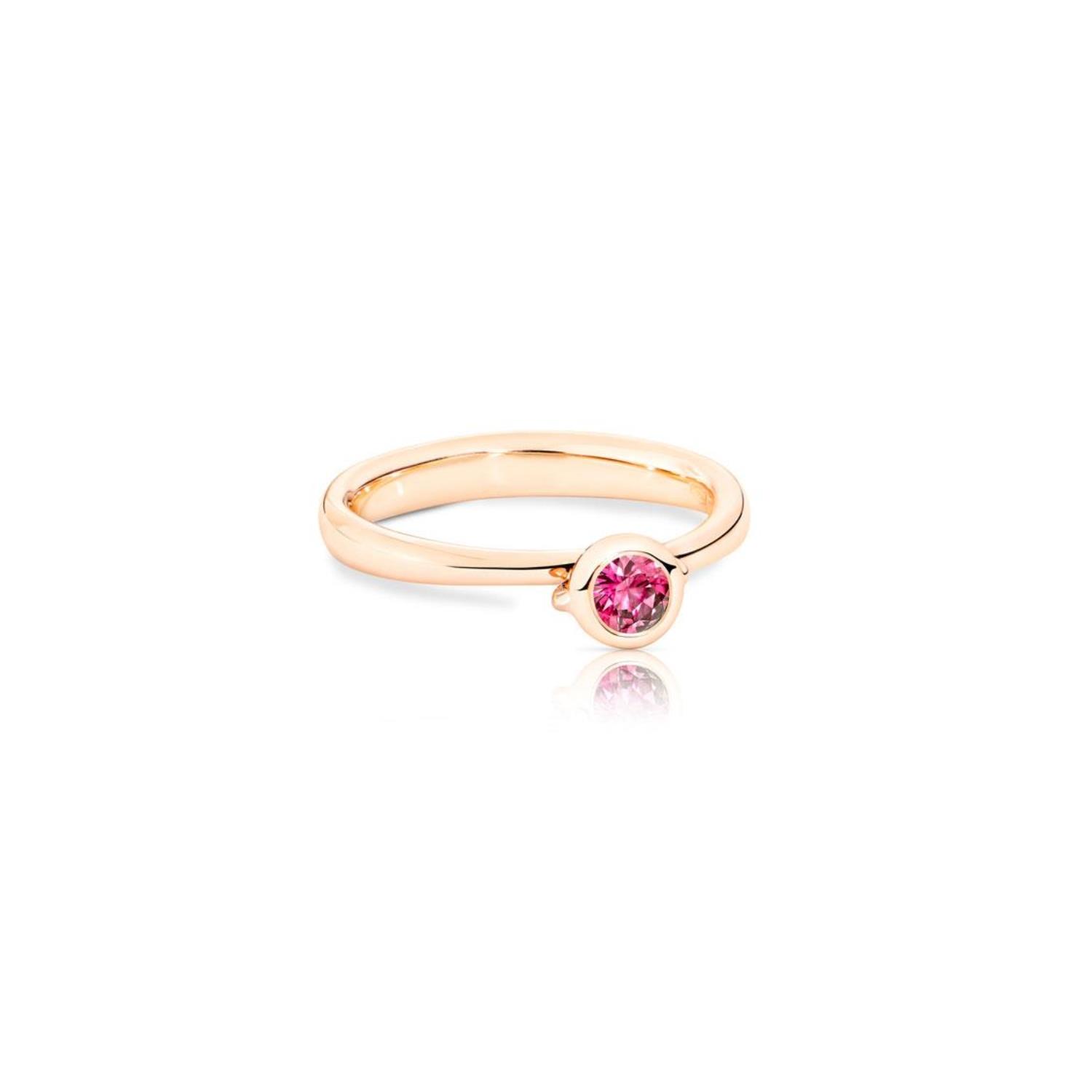 Ring Bouton Solitaire Spinell pink Roségold - Tamara Comolli - R-BOU-Sol-Spi-rg