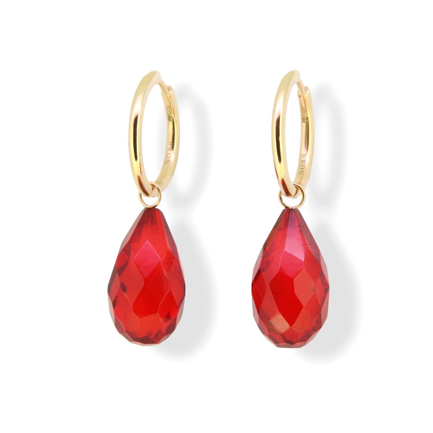 Einhänger Bernstein rot 22x12 18K Roségold - GalerieVoigt - 326stei05-2